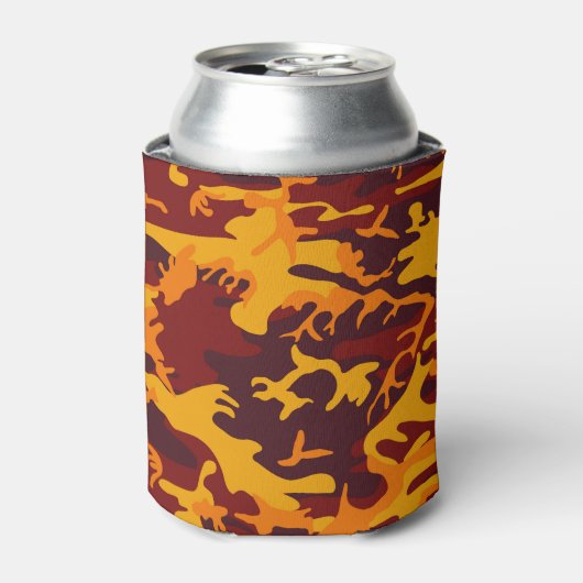 Camouflage ontwerp in herfsttonen blikjeskoeler (Blikje Voorkant)