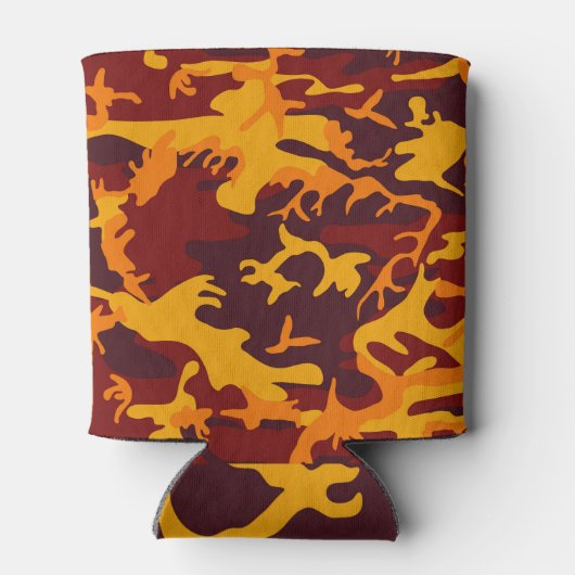 Camouflage ontwerp in herfsttonen blikjeskoeler (Achterkant)