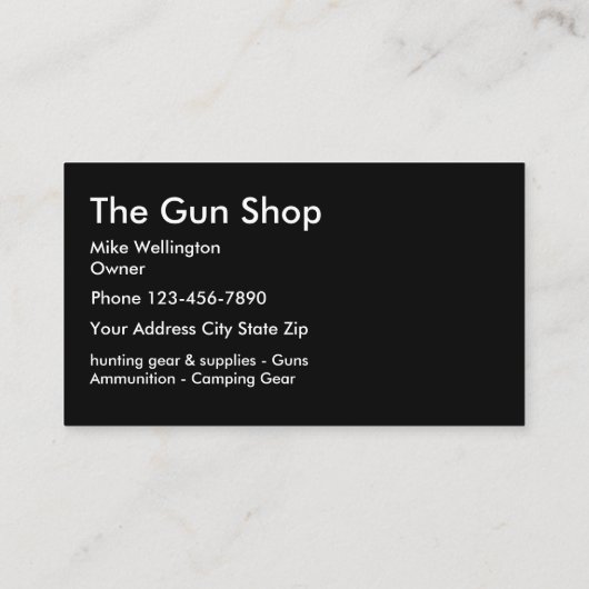Camouflage-ontwerp voor pistool Winkelen Visitekaartje (Achterkant)