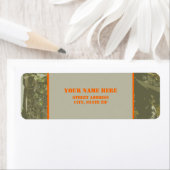 Camouflage & Oranje adreslabel Sticker (Insitu)