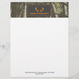 Camouflage Oranje Deer Antlers Outdoorzaken Briefhoofd