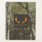 Camouflage Oranje Deer Antlers Outdoorzaken Planner (Voorkant)