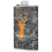 Camouflage Oranje Deer Buck Hunting | Monogram Heupfles (Links)
