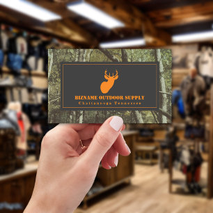 Camouflage + Oranje Deer Outdoor Retail Visitekaartje