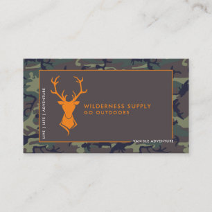Camouflage Oranje Hert Logo Buitensport Detailhand Visitekaartje