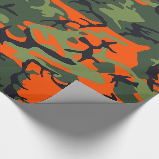 Camouflage Oranje jager Cadeaupapier (Hoek)