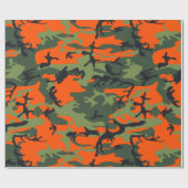 Camouflage Oranje jager Cadeaupapier (Vlak)