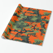 Camouflage Oranje jager Cadeaupapier (Uitgerold)