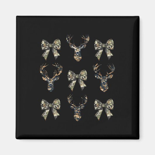 Camouflage Oude Camo Bow Camo Coquette Bow Deer Hu Magneet (Voorkant)