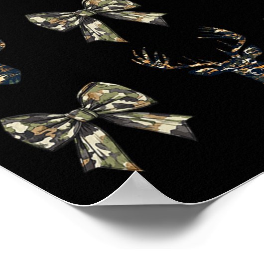 Camouflage Oude Camo Bow Camo Coquette Bow Deer Hu Poster (Hoek)