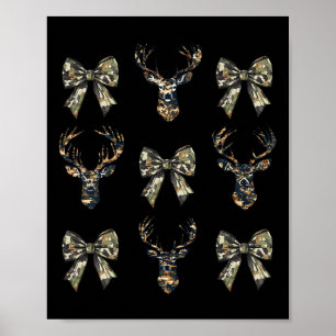 Camouflage Oude Camo Bow Camo Coquette Bow Deer Hu Poster