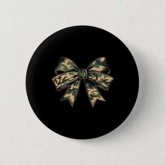 Camouflage Oude Camo Bow Camo Coquette Bow Hunting Ronde Button 5,7 Cm (Voorkant)