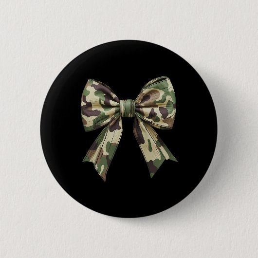 Camouflage Oude Camo Bow Camo Coquette Bow Hunting Ronde Button 5,7 Cm (Voorkant)