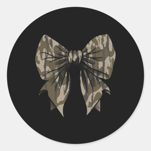 Camouflage Oude Camo Bow Camo Coquette Bow Hunting Ronde Sticker (Voorkant)
