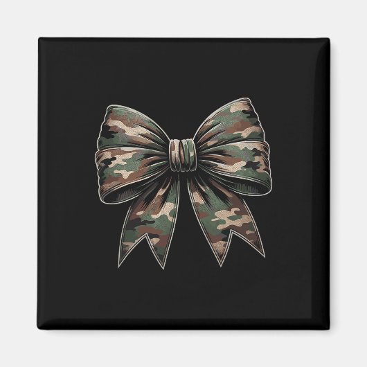 Camouflage Oude Camo Bow Camo Vrouwen Coquette Bow Magneet (Voorkant)