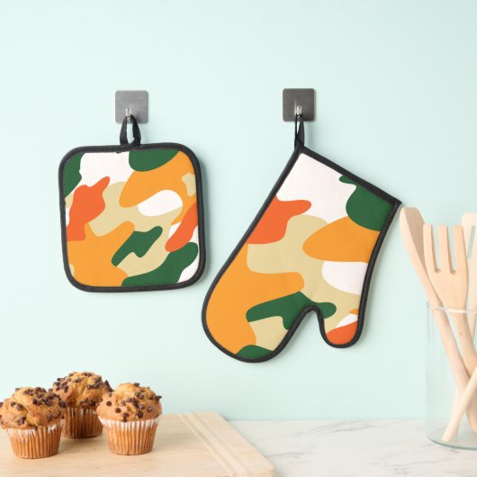 camouflage ovenwant & pannenlap set (Insitu(Ophanging))