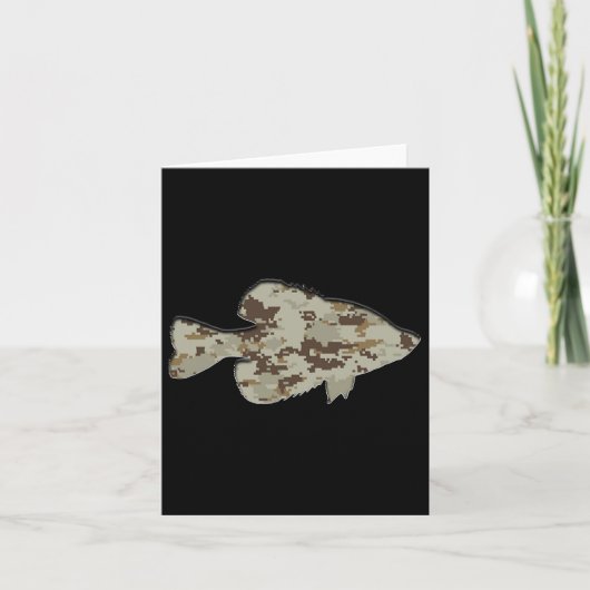 Camouflage Pan Fish Silhouette Digitale Camo Crapp Kaart (Voorkant)
