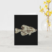 Camouflage Pan Fish Silhouette Digitale Camo Crapp Kaart (Gele Bloem)