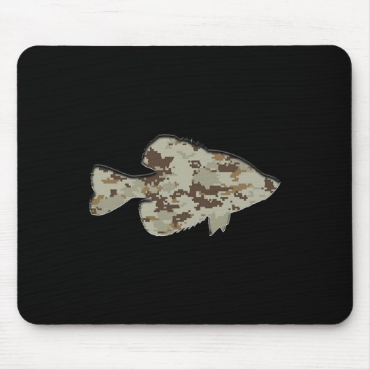 Camouflage Pan Fish Silhouette Digitale Camo Crapp Muismat (Voorkant)