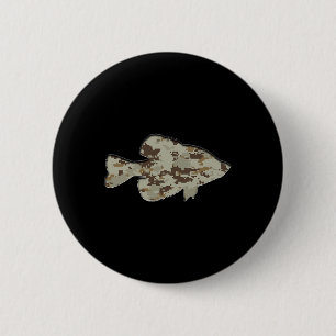 Camouflage Pan Vis Silhouet Digitale Camo Crappi Ronde Button 5,7 Cm