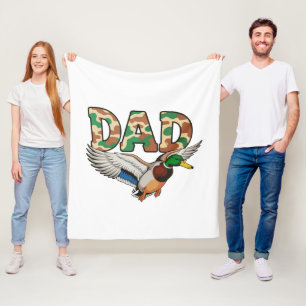 Camouflage papa eendenjacht vaderdag opa echtgenoo fleece deken