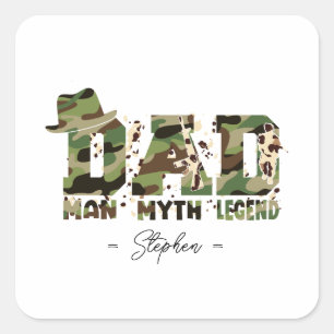 Camouflage "Papa – Man, mythe, legende" Vierkante Sticker