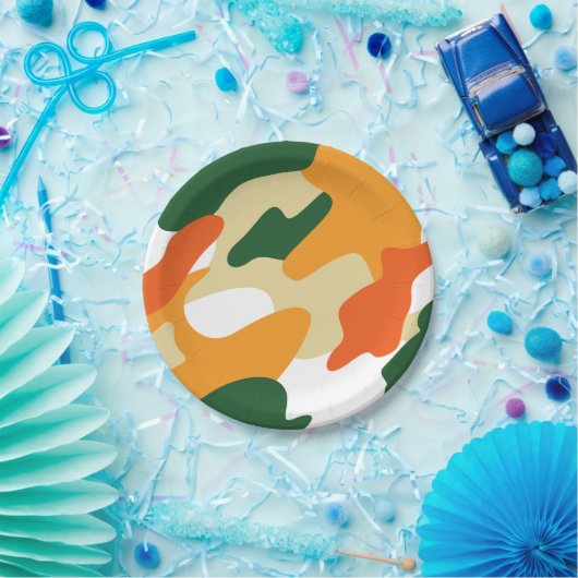 camouflage papieren bordje (Feest)