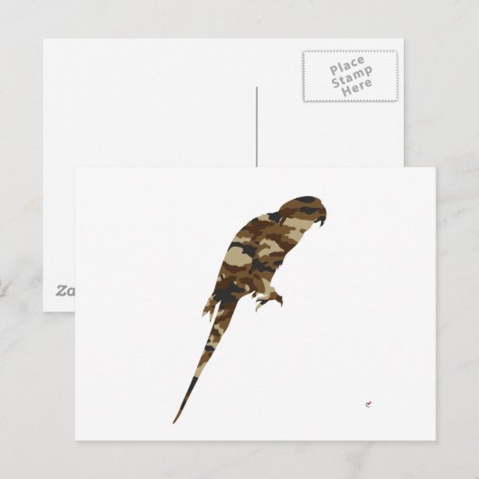 Camouflage Paraket Silhouette Briefkaart (Voorkant / Achterkant)