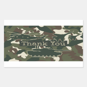 Camouflage Party Favor Dank u Stickers