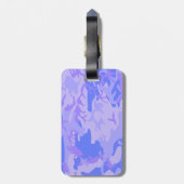 Camouflage pastel blauw Abstract patroon Bagagelabel (Achterkant verticaal)