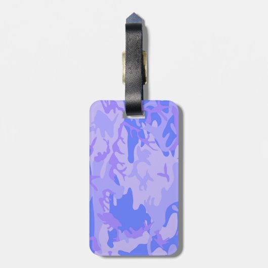 Camouflage pastel blauw Abstract patroon Bagagelabel (Achterkant verticaal)