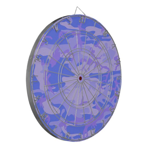Camouflage pastel blauw Abstract patroon Dartbord (Voorkant Links)