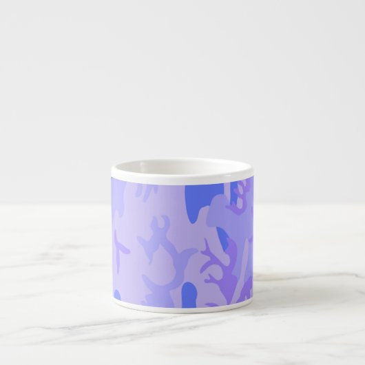 Camouflage pastel blauw Abstract patroon Espresso Kop (Voorkant)