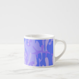 Camouflage pastel blauw Abstract patroon Espresso Kop