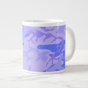Camouflage pastel blauw Abstract patroon Grote Koffiekop