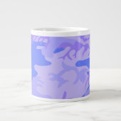 Camouflage pastel blauw Abstract patroon Grote Koffiekop (Voorkant)