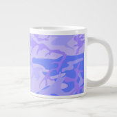 Camouflage pastel blauw Abstract patroon Grote Koffiekop (Rechts)