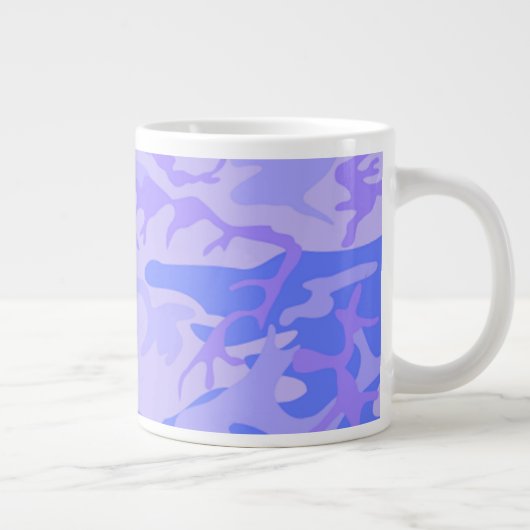 Camouflage pastel blauw Abstract patroon Grote Koffiekop (Rechts)
