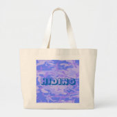 Camouflage pastel blauw Abstract patroon Grote Tote Bag (Voorkant)