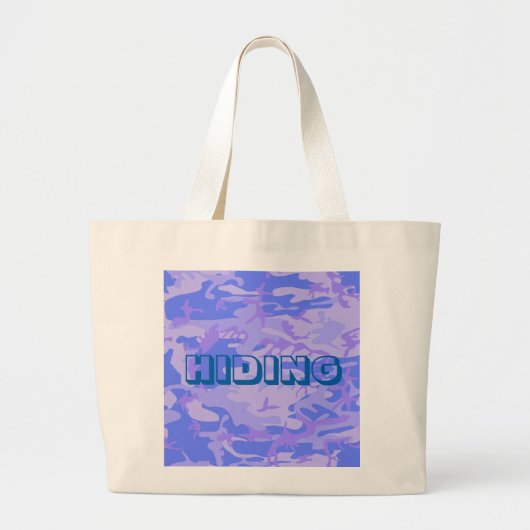 Camouflage pastel blauw Abstract patroon Grote Tote Bag (Voorkant)