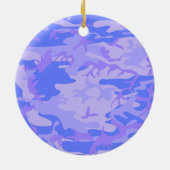 Camouflage pastel blauw Abstract patroon Keramisch Ornament (Achterkant)