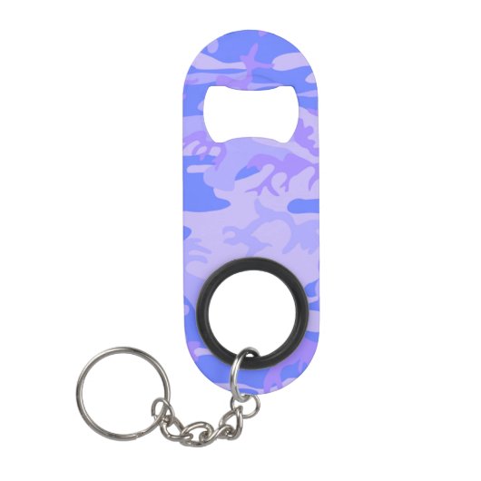 Camouflage pastel blauw Abstract patroon Mini Flessenopener (Voorkant)