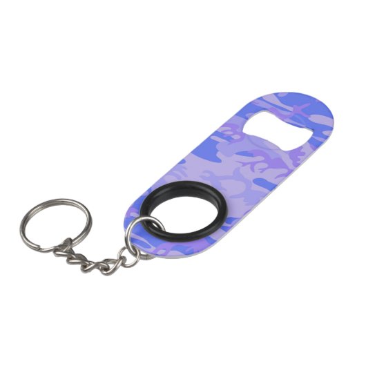 Camouflage pastel blauw Abstract patroon Mini Flessenopener (Voorkant Gekanteld)