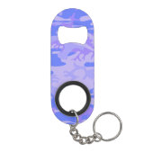 Camouflage pastel blauw Abstract patroon Mini Flessenopener (Achterkant)