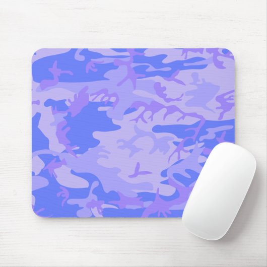 Camouflage pastel blauw Abstract patroon Muismat (Met muis)
