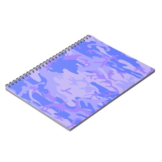 Camouflage pastel blauw Abstract patroon Notitieboek (Linkerzijde)