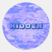 Camouflage pastel blauw Abstract patroon Ronde Sticker (Voorkant)