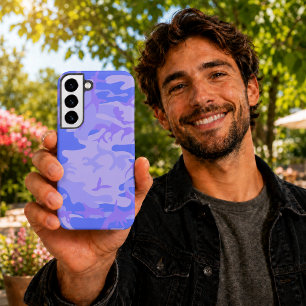 Camouflage Pastel Blauw Abstract Patroon Samsung Galaxy Hoesje