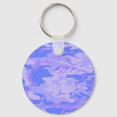 Camouflage pastel blauw Abstract patroon Sleutelhanger (Achterkant)