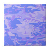 Camouflage pastel blauw Abstract patroon Tegeltje (Voorkant)